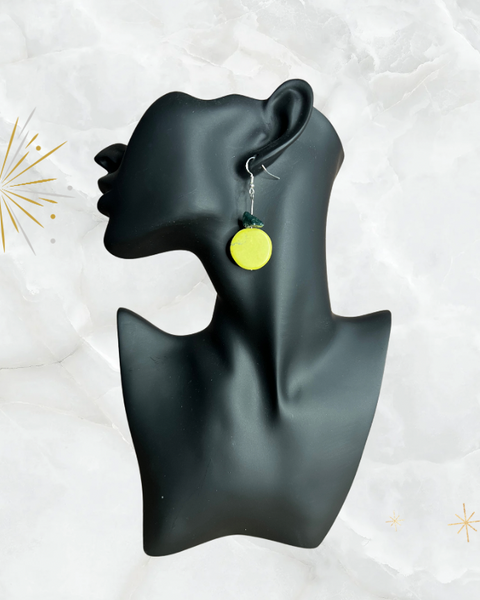 Earrings - Yellow Round