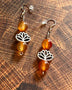 Earrings - Carnelian and Lotus