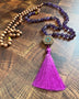 Mala Bead Necklace - Amethyst/Sandalwood