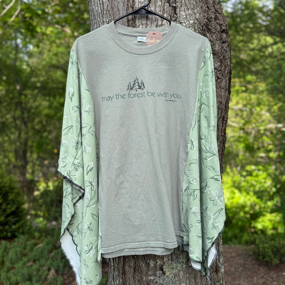 Winged T-Shirt Poncho - May the Forest Be With You
