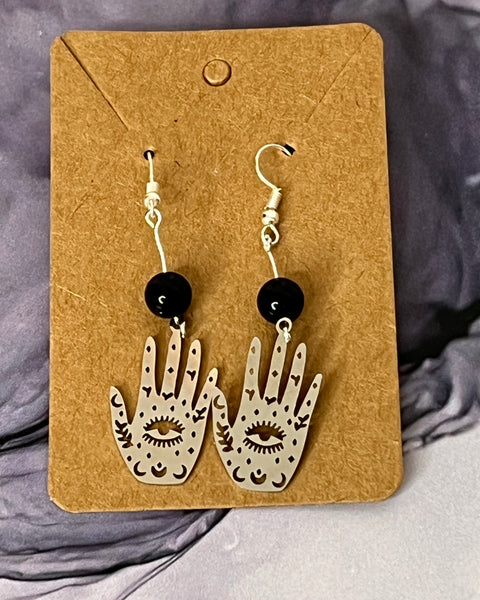 Earrings - Palm Reader/Black Onyx